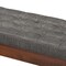 Baxton Studio Alona Mid-Century Medium Grey Upholstered Wood Dining Bench 156-9355 - alternate 2